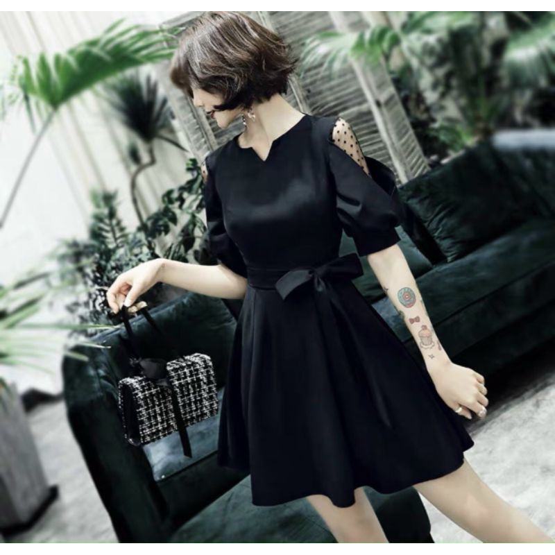Đầm dự tiệc phối tay lưới bigsize 65_95 kì | BigBuy360 - bigbuy360.vn