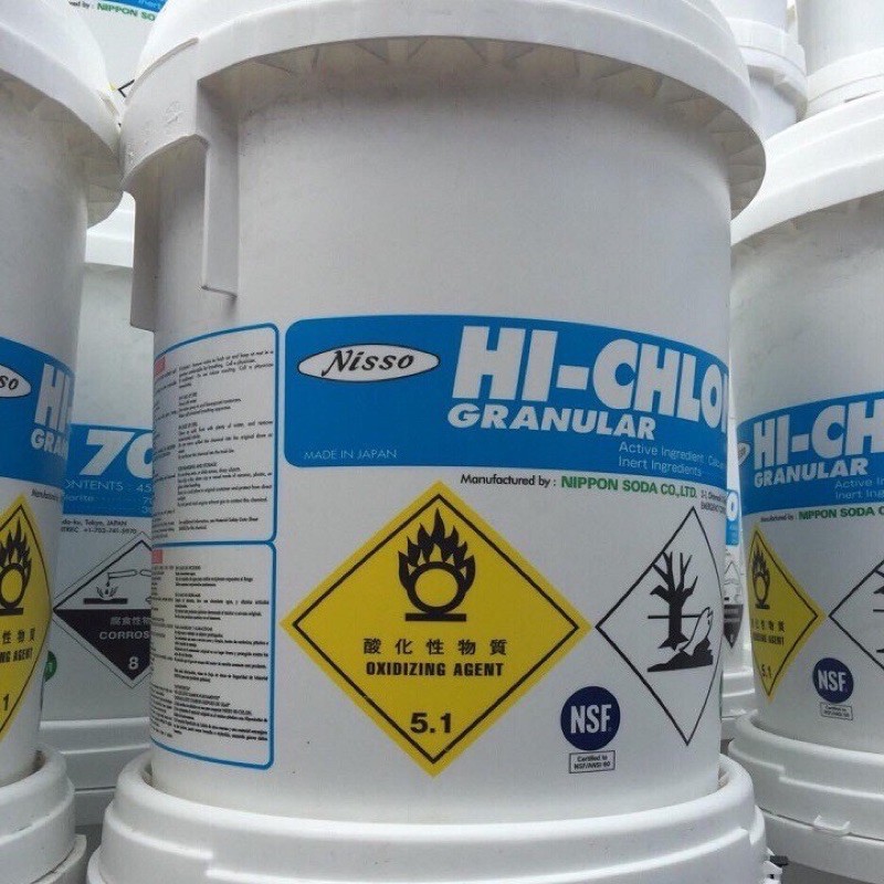 Clorine Nhật Bản - 5kg Chlorine Hi Chlon 70 - 5kg Hóa chất Clorine Nhật xử lý nước Hồ bơi