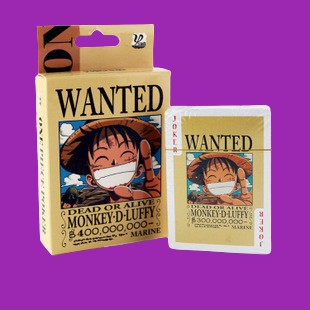 Bộ bài Tây anime onepiece Wanted Truy Nã,Rozo,luffy,chopper , bộ Tú 54 lá in hình anime manga dễ thương si
