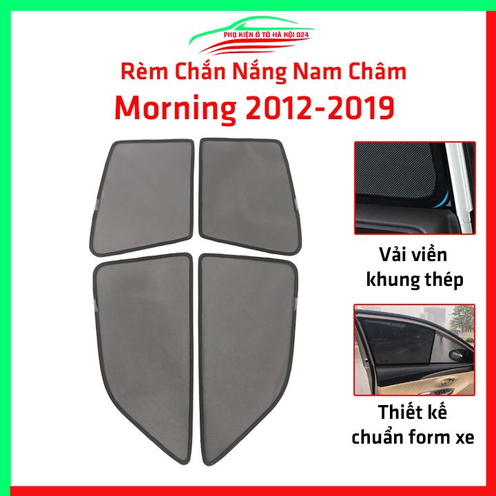 Bộ rèm chắn nắng Kia Morning 2012-2019 cố định nam châm thuận tiện