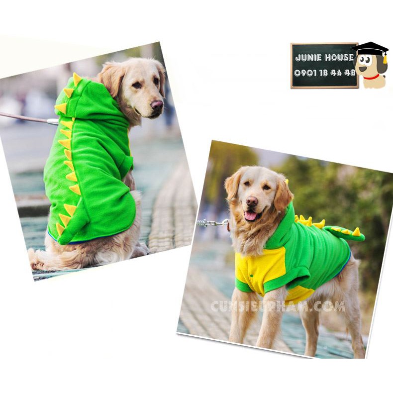 Áo cosplay khủng long xanh cho chó lớn