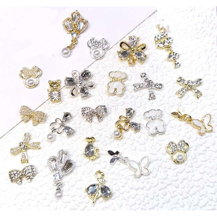 Charm nơ mã mới trang trí nail