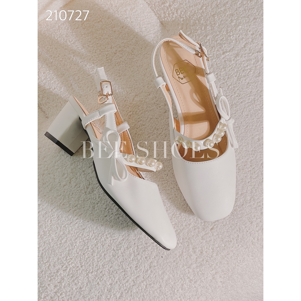 [ FORM NHỎ ]BEESHOES - GIÀY BÚP BÊ DÂY NGANG MŨI TRÒN  - GIÀY BÚP BÊ ĐẾ TRỤ CAO 5CM CÓ SẴN 210727