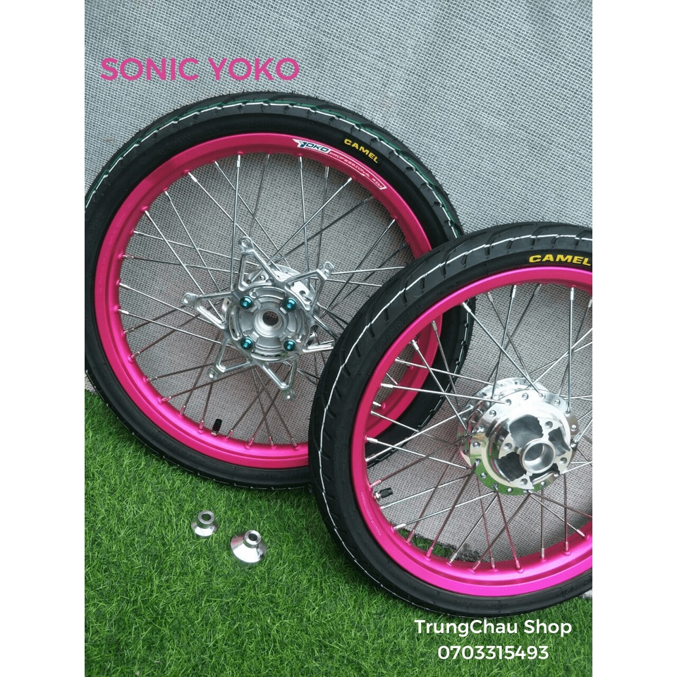 CẶP BÁNH CĂM SONIC NIỀNG YOKO THÁI FULL VỎ RUỘT CAMEL KÈM ĐĨA ỐC