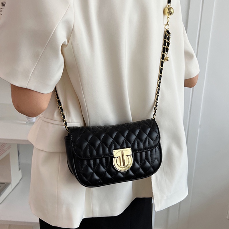 Ielgy Túi Xách Vuông Nhỏ Kết Cấu Nổ Cao Cấp Phối Dây Xích Đeo Vai Phổ Biến Dành Cho Bạn Nữ