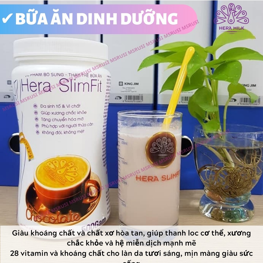 Giảm cân Hera SlimFit - Hera Milk - Thực Đơn Giảm Cân Cách Giảm cân An Toàn Tại Nhà Hộp 100g [3-4 bữa ăn]
