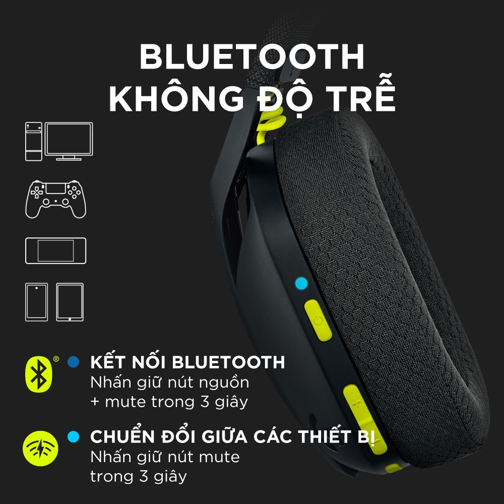 Tai nghe game Bluetooth và Lightspeed Logitech G435 –Mic ảo tích hợp nhẹ, PC/ Mobile/ PS5