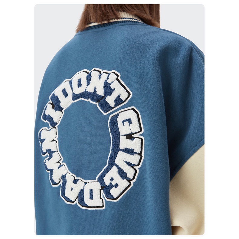 Áo khoác bomber Varsity jacket "D" nam nữ màu đen, cam, xanh dương