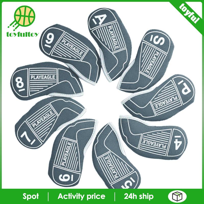 Set 9 Vỏ Bọc Bảo Vệ Đầu Gậy Đánh Golf Bằng Cao Su Tổng Hợp Màu Đỏ