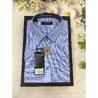 Áo sơ mi nam Owen bamboo kẻ caro nhuyễn xanh dobby mới nhất 2020 ar20616