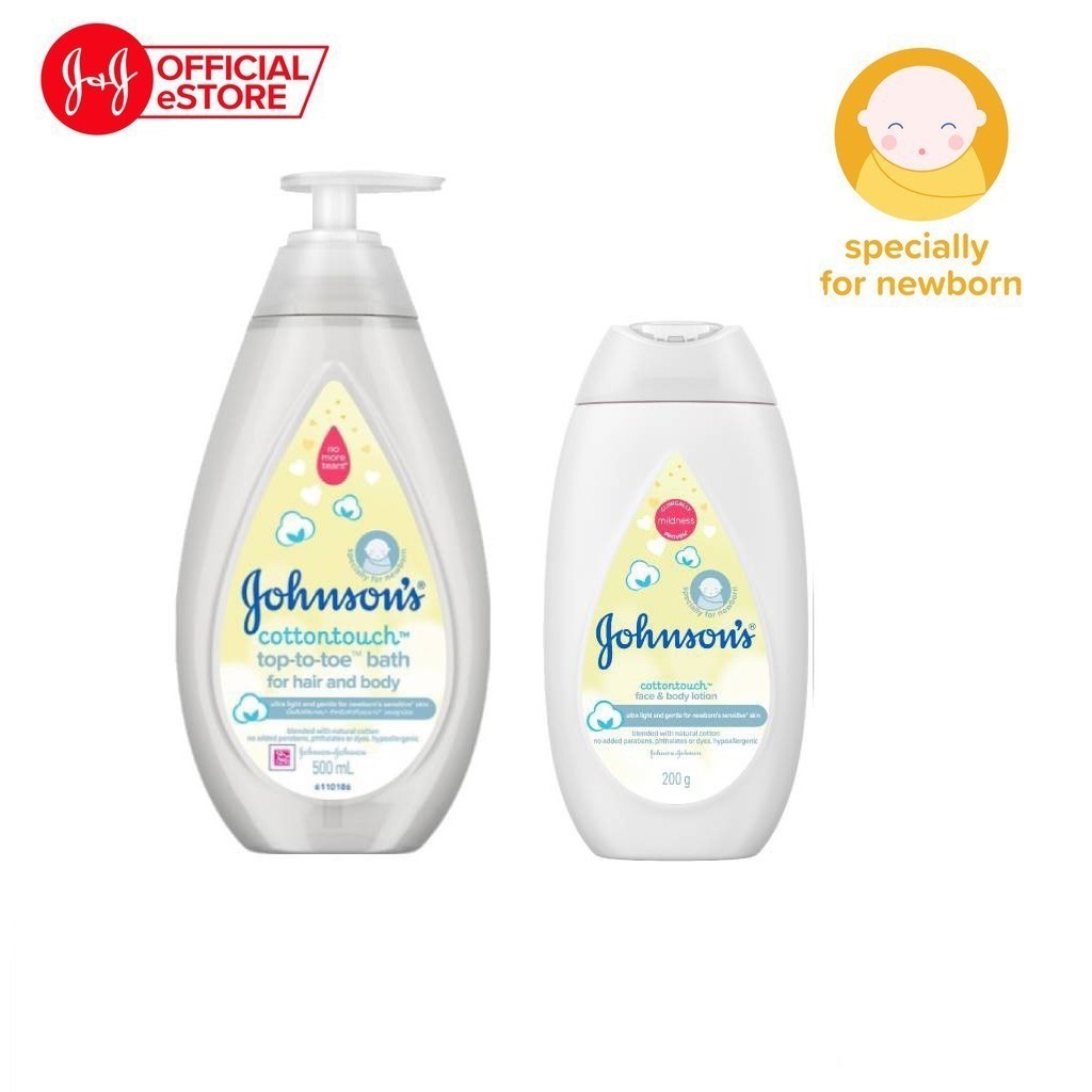 Bộ sữa tắm gội 500ml &amp; sữa dưỡng ẩm 200ml Johnson's mềm mịn Cotton touch - 540017256