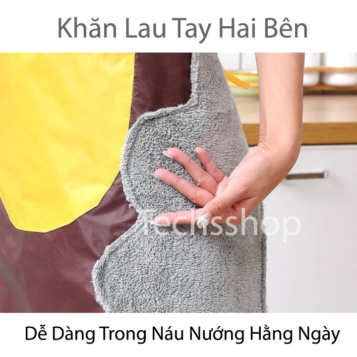 Tạp Dề Có Khăn Lau Tay Hình Gấu Dễ Thương Phong Cách Hàn Quốc - Quà Tặng Vợ, Mẹ Ngày Phụ Nữ - Happy Days