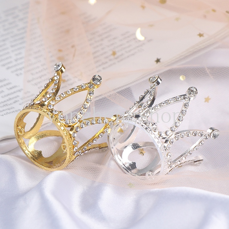 Phụ Kiện Trang Trí Bánh Kem Hình Vương Miện Mini Đính Đá Lấp Lánh Diy