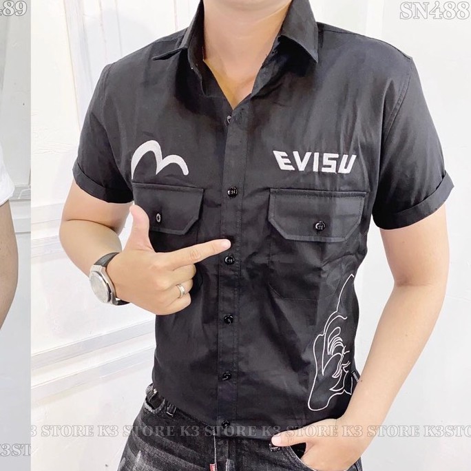 Áo sơ mi nam trắng tay ngắn LV kiểu đẹp in họa tiết mẫu mới nhất cao cấp AHFASHION | BigBuy360 - bigbuy360.vn