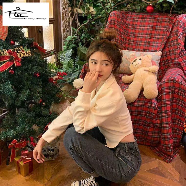 Áo Sơ Mi Ngắn Thoải Mái Phong Cách Retro Pháp Cho Nữ