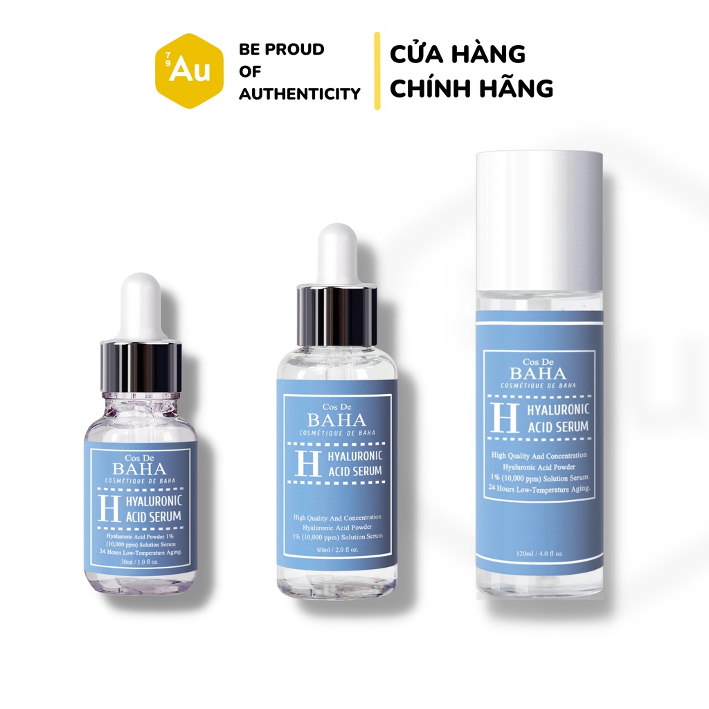 Cos De BAHA | Serum Hyaluronic Acid Hỗ Trợ Dưỡng Ẩm 30ML (H) &amp; 60ML (HS) &amp; 120ML (HT)