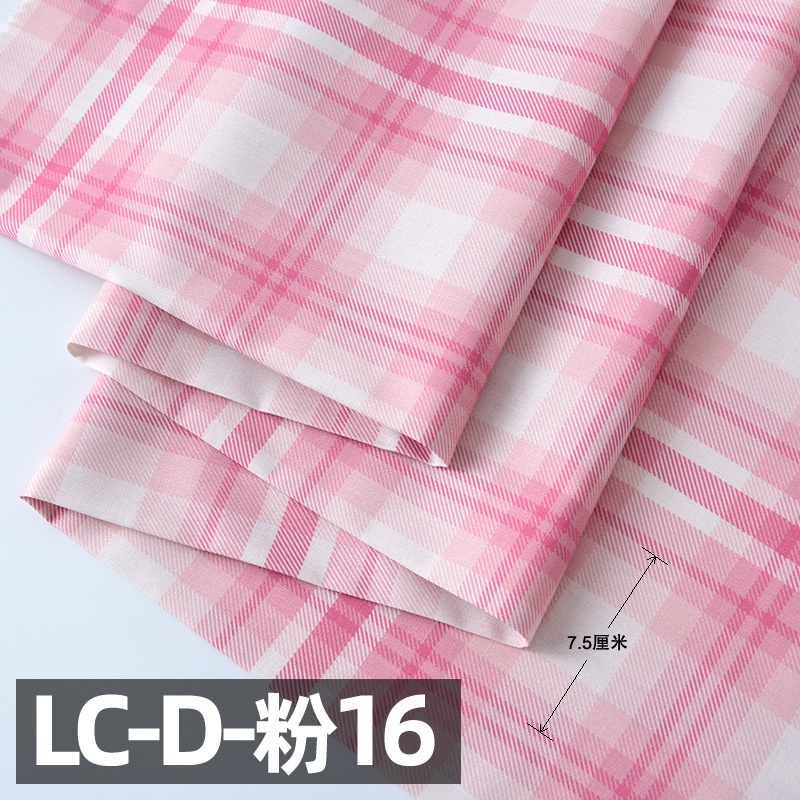 Tấm Vải Cotton 50x145cm Làm Thủ Công Họa Tiết Sọc Caro Hồng Trang Trí Giường Ngủ
