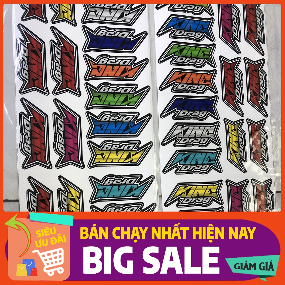 -Tem King Drag cao cấp 🍀 FREESHIP 🍀 dán xe máy, nón bảo hiểm, chống thấm nước, chống bay màu[ HÌNH CHỤP THẬT]