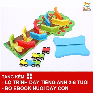 Đồ chơi Xe cầu trượt GỖ 9 TẦNG - 4 XE