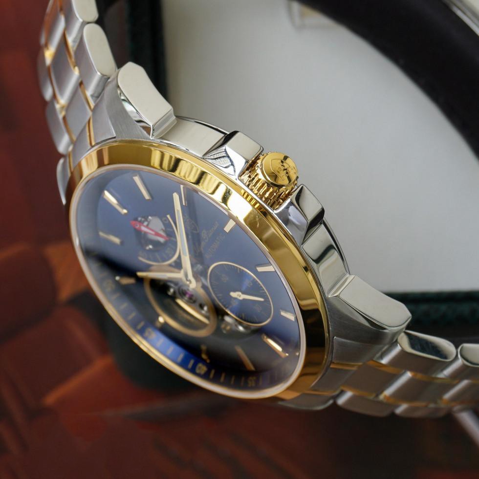 Đồng hồ nam dây kim loại mặt kính sapphire automatic Olym Pianus OP9908-88 OP9908-88