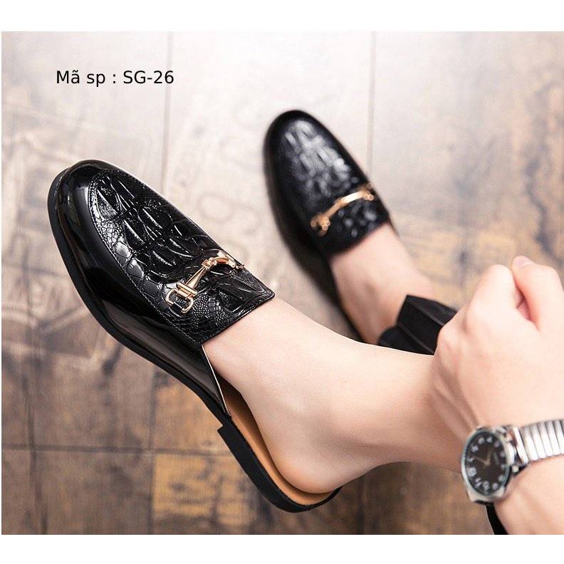 Sục nam mã sg26  da cá sấu có móc xích
