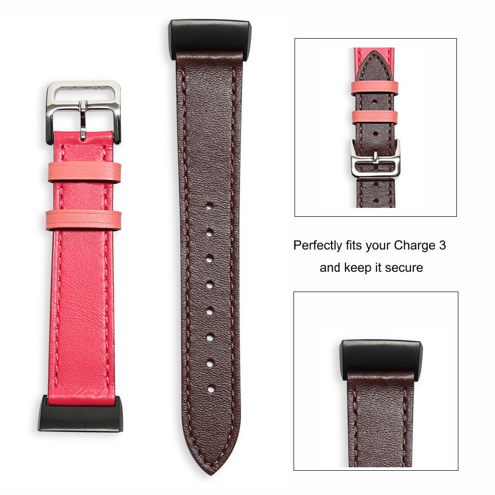 Dây đeo bằng da mềm thoáng khí cho đồng hồ thông minh Fitbit Charge 4 / Charge 3 / Charge 2