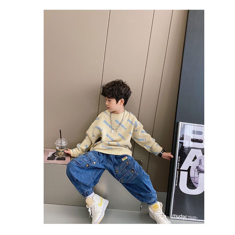 [Babycat] Hàng Có Sẵn Quần Yếm Jean Xuân Thu Phong Cách Nhật Bản Hàn Quốc Cho Bé Trai