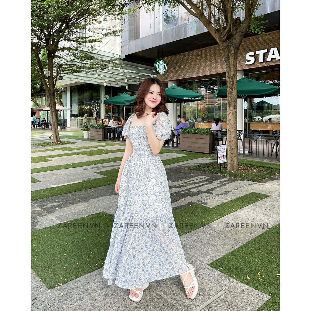 ZAREEN | ĐẦM HOA ĐUÔI CÁ XẺ ĐÙI ZAREEN DAX50 - XANH DƯƠNG