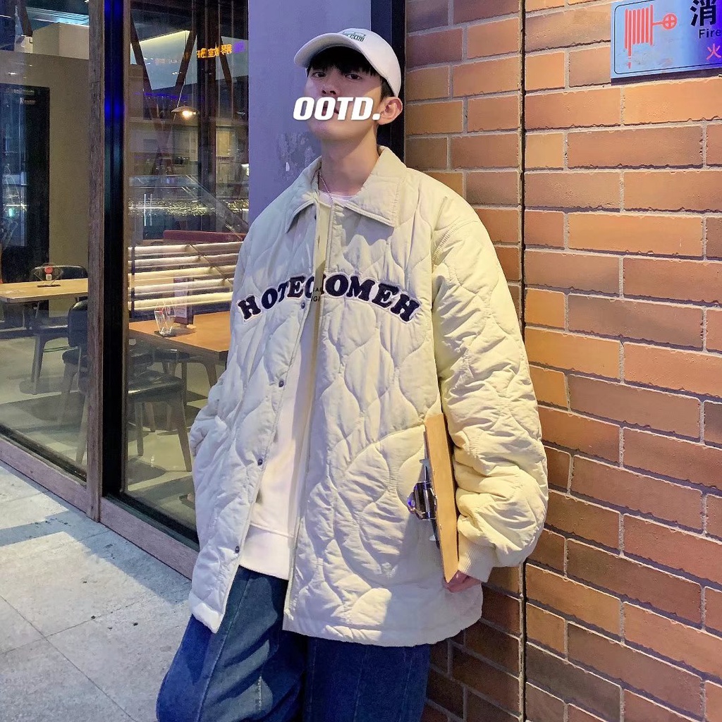 Áo Khoác Nam Dáng Rộng Thời Trang Phong Cách Hàn Quốc 2022 Simple Phong Cách Retro Thời Trang Nam Nữ Fashion Áo Phao Lót Bông Unisex