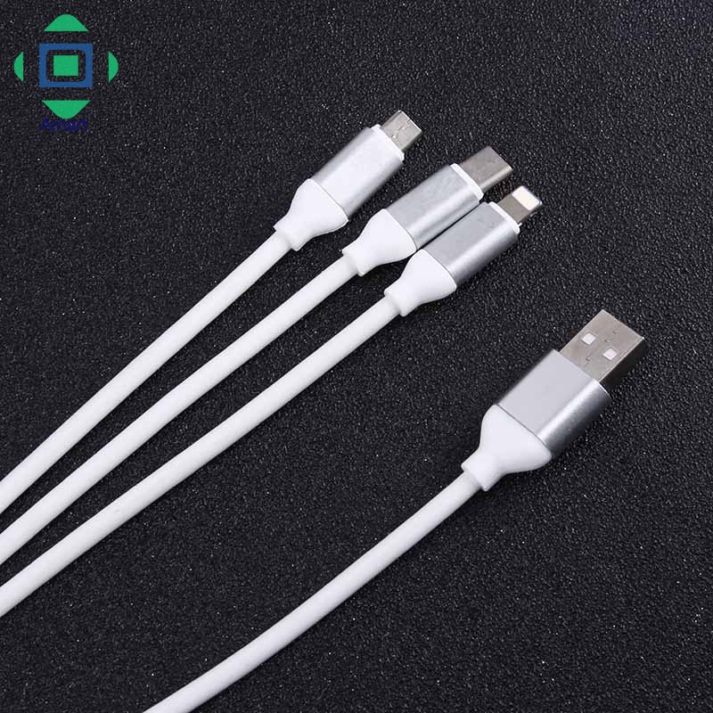 Cáp sạc truyền dữ liệu USB loại C 1.2m 3 trong 1 cho iPhone Samsung Xiaomi nhiều màu lựa chọn