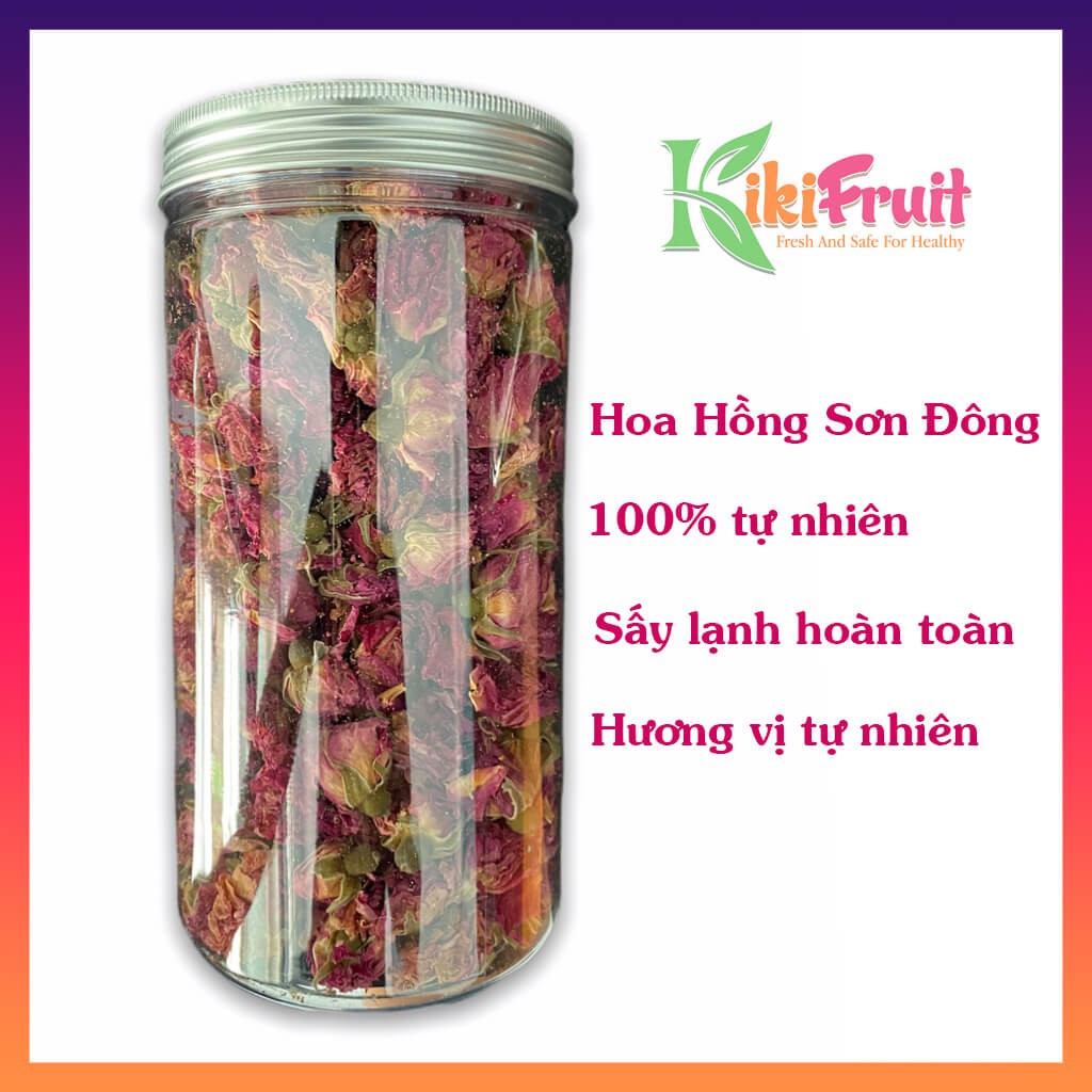 [Hũ 100G] Trà Hoa Hồng Lạnh Sấy Nguyên Bông KiKi Fruit l Trà Hoa Hồng Sơn Đông