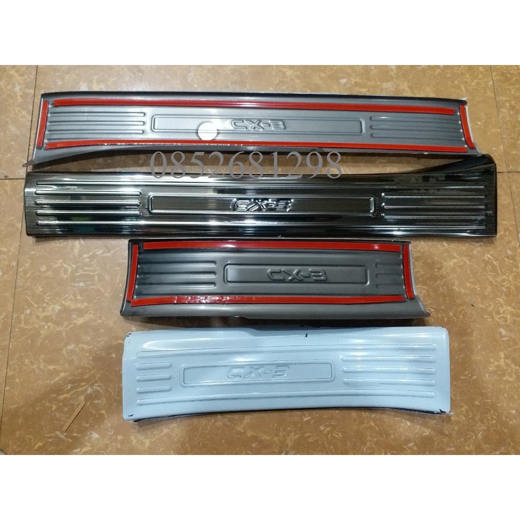 Bộ Nẹp Bước chân 8ct Trong + Ngoài Titan dùng cho Xe Mazda Cx3(Cx-3) dùng chung các đời xe