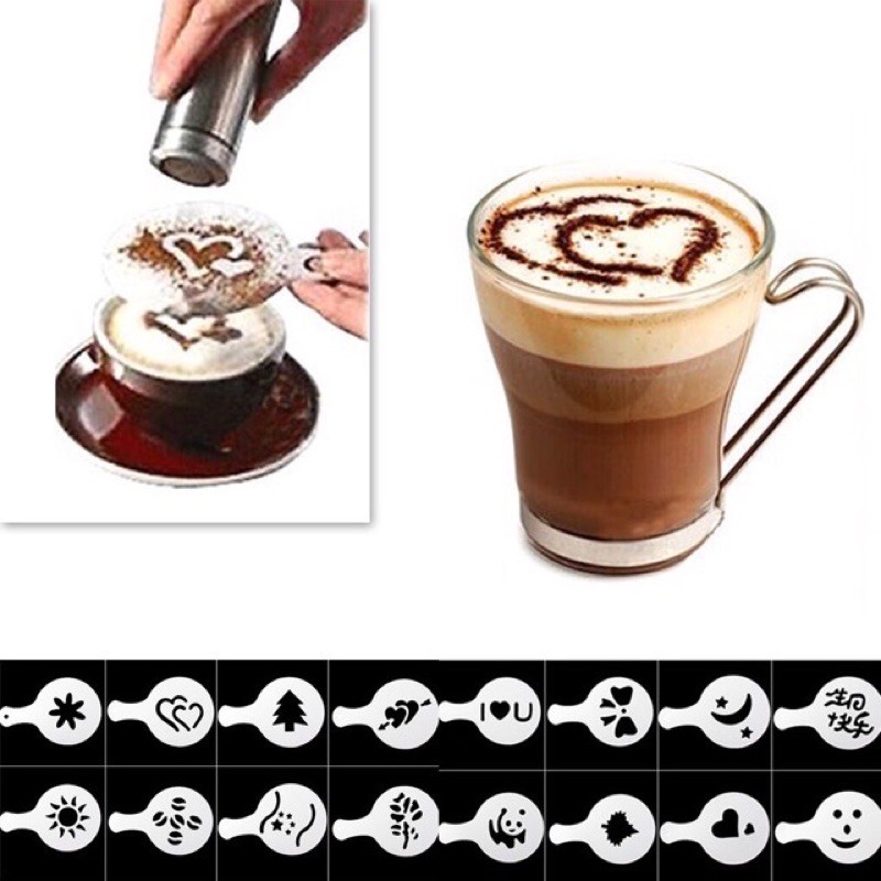 Bộ 16 mặt rắc cafe mini, rắc mặt bánh