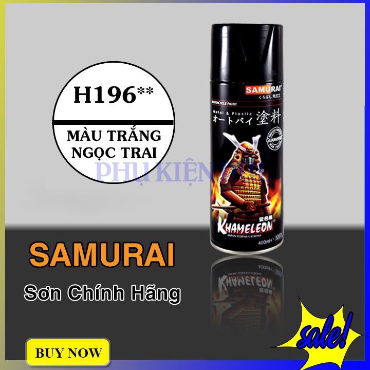 Sơn xịt xe máy trắng ngọc trai Samurai h196** chính hãng