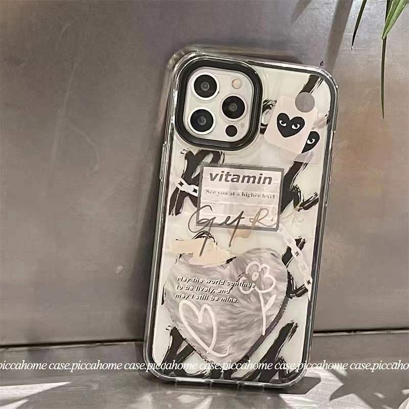 Ốp điện thoại mềm viền trắng/đen chống rơi bảo vệ toàn diện thích hợp cho iphone 12 11 13pro Xr X Xsmax 14