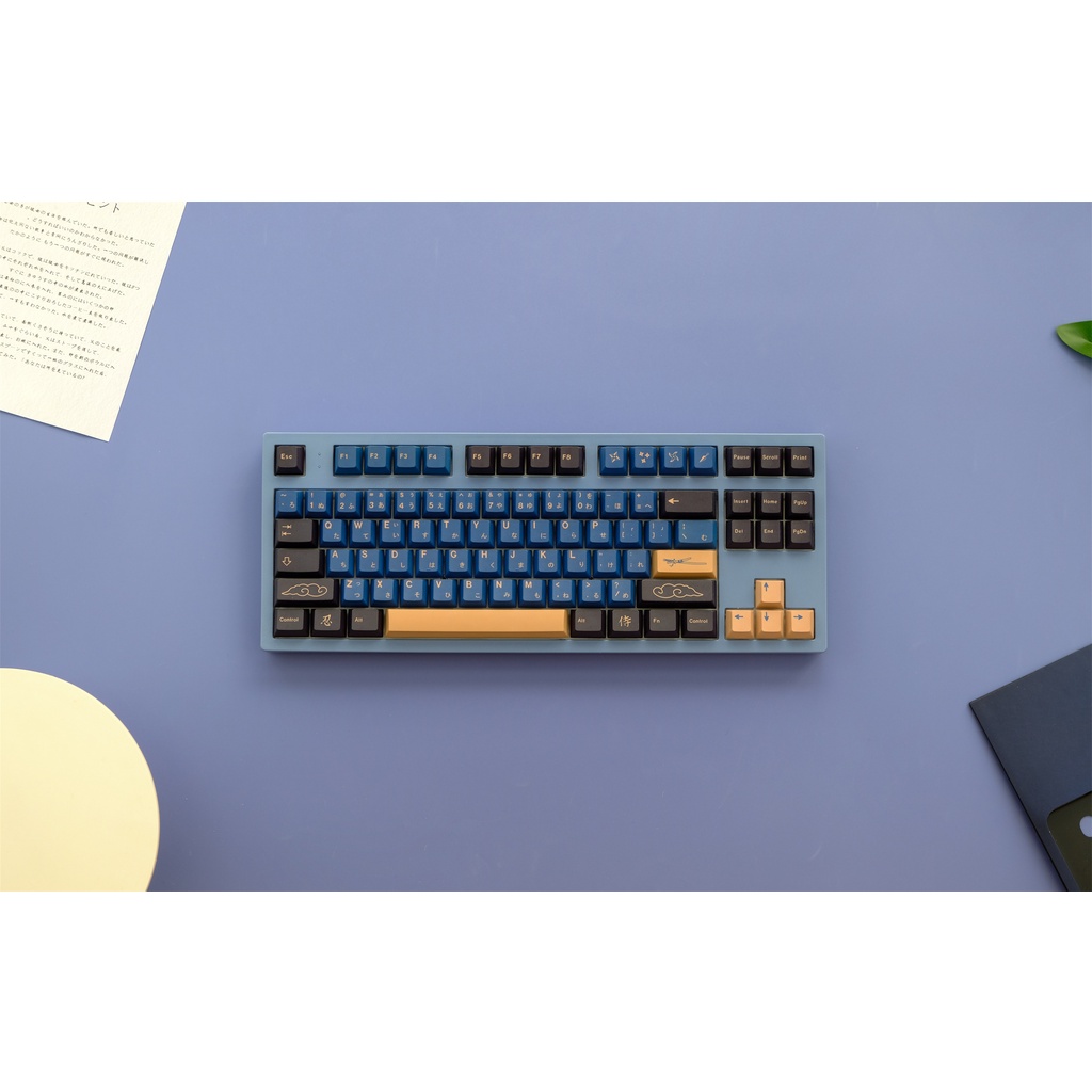 GMK Red / Blue Samurai keycaps, 129 phím keycaps Cherry Profile DYE-SUB Cá nhân hóa GMK Keycaps cho Bàn phím cơ / Bàn phím cơ chơi game
