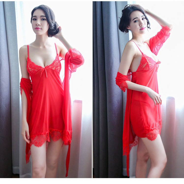 Váy Ngủ Sexy Nữ Gợi Cảm Kèm Áo Choàng Giá Rẻ Nhiều Màu Đẹp