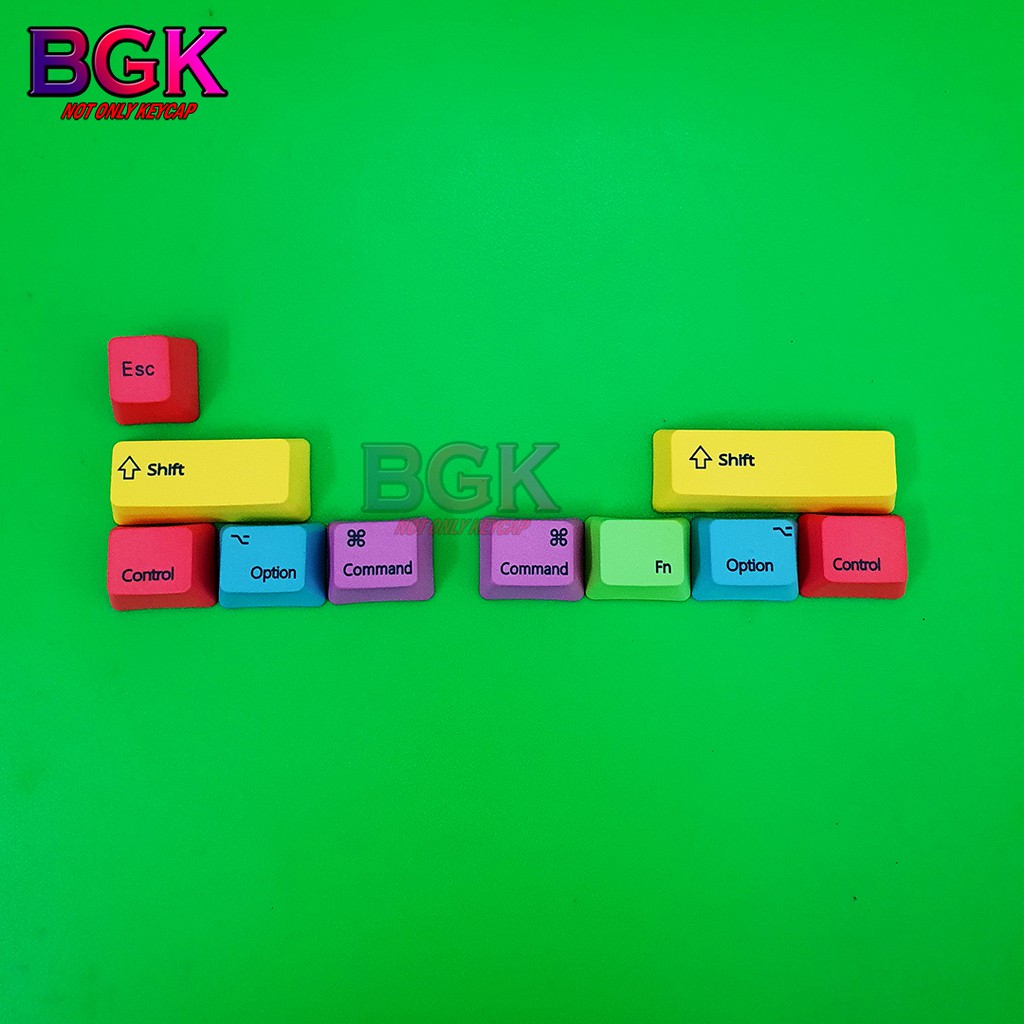 Bộ Keycap 10 PBT RGBY Dành Cho MACOS Layout ( chất liệu PBT, In Dye Sub )