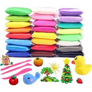 Đất Sét Nặn Tự Khô Set 12/24/36 Màu Xốp Nhẹ Giữ Hình Dáng Túi Zip Bảo Quản Dễ – Họa cụ Summer