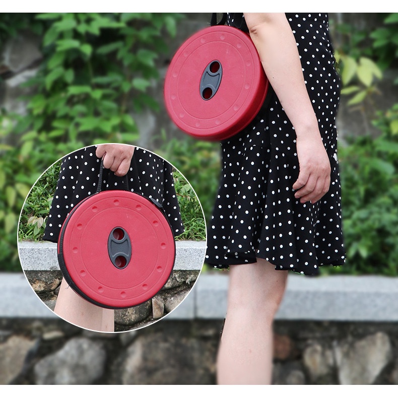 GHẾ XẾP TRÒN HÌNH THÁP - GHẾ NHỰA XẾP GỌN DI ĐỘNG ĐA NĂNG - giao màu ngẫu nhiên