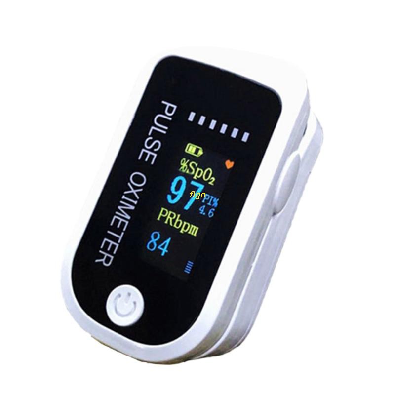 flgo Digital LED Finger Blood Oxygen Oximeter Fingertip Pulse Oximeters Saturator with Lanyard