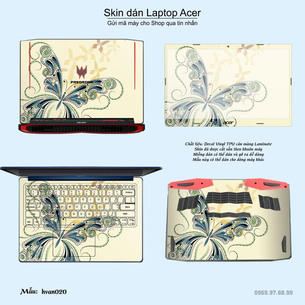 Skin dán Laptop Acer in hình Hoa văn _nhiều mẫu 4 (inbox mã máy cho Shop)