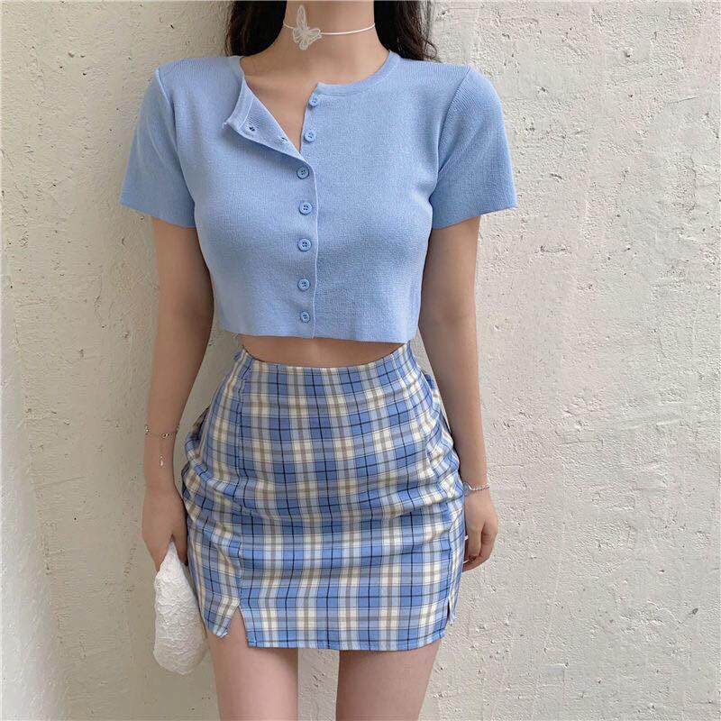 Chân Váy Caro Chữ A Xẻ Lai Có Quần Lót Trong Dáng Ôm Ulzzang Nhiều Màu - MM | BigBuy360 - bigbuy360.vn