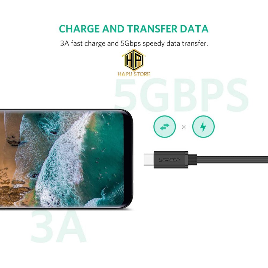  Cáp nối dài USB Type C Ugreen 40574 dài 0,5m chính hãng - Hapustore | BigBuy360 - bigbuy360.vn