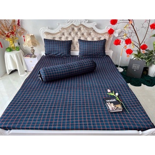 Bộ Drap thun Hàn Quốc 4 món sọc caro
