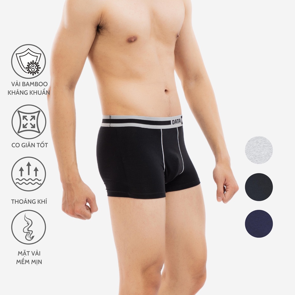 Quần sịp BOXER nam cao cấp DATAMAN, vải bamboo kháng khuẩn, co giãn - BXDT02