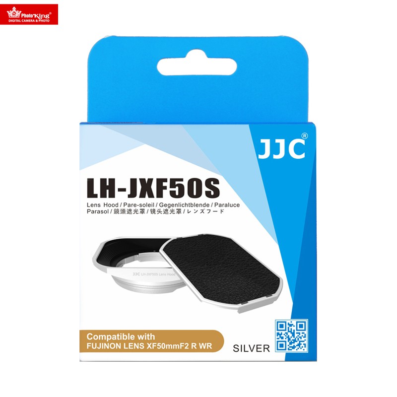 Hood vuông có nắp đậy JJC LHJXF50S bạc cho Fujifilm XF 50mm f2 R WR