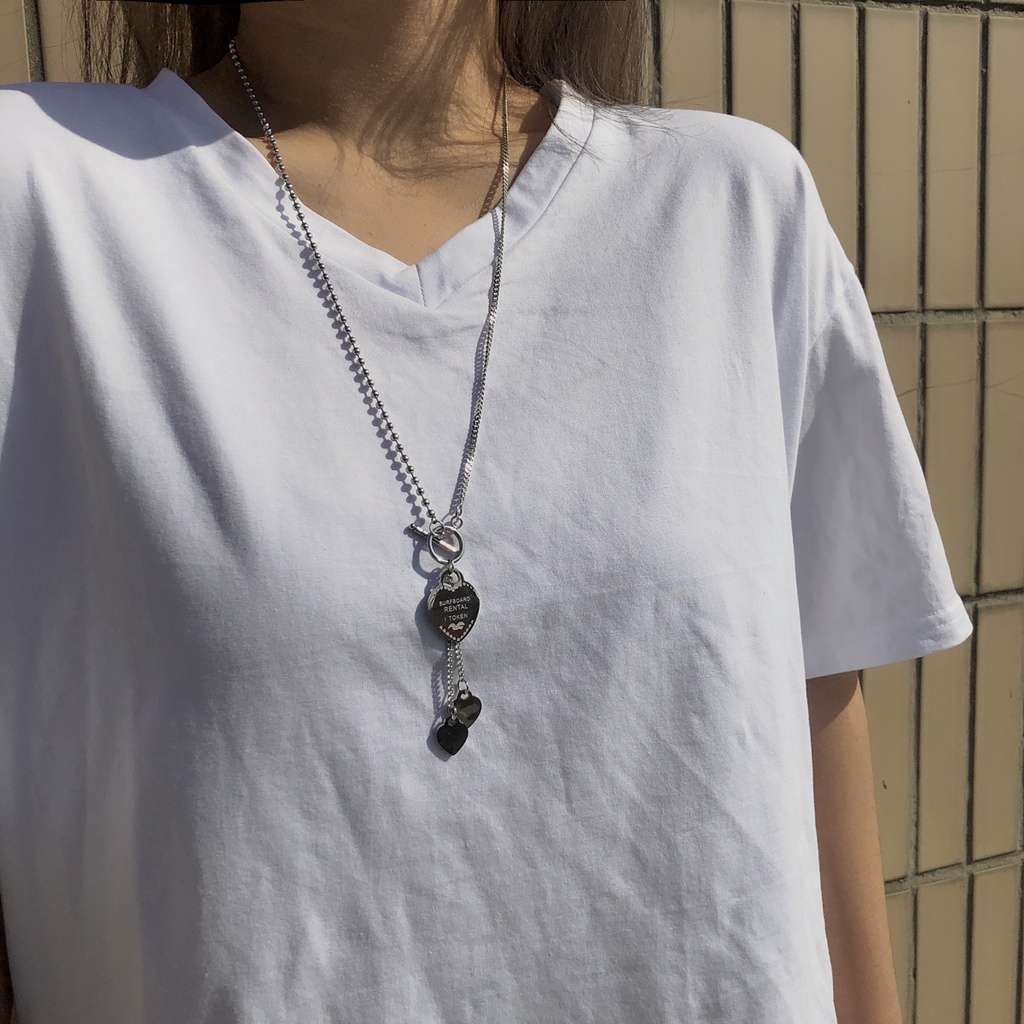Dây Chuyền Bằng Thép Titan Mặt Chữ Love Phong Cách Hàn Quốc Thời Trang Thu Đông 22758
