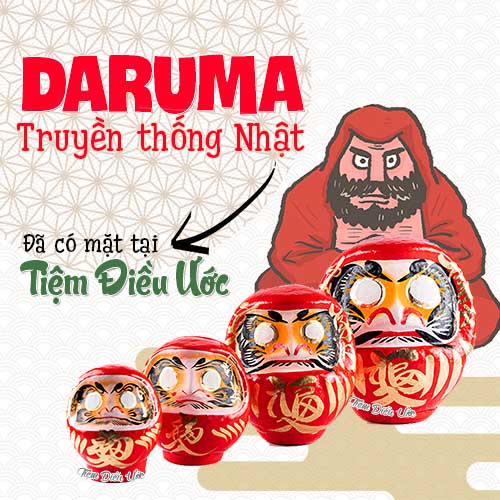 Hàng Thật Omamori Nguyện Vọng Búp Bê Daruma