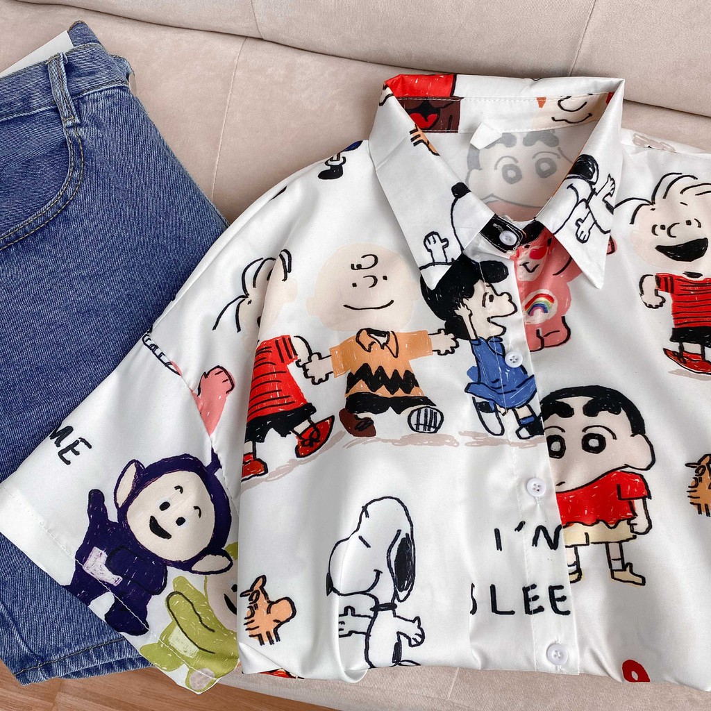 Áo sơ mi tay ngắn cổ bẻ in họa tiết 3800 ulzzang thời trang Fmstyle Saigon 21SU01A961315 | BigBuy360 - bigbuy360.vn